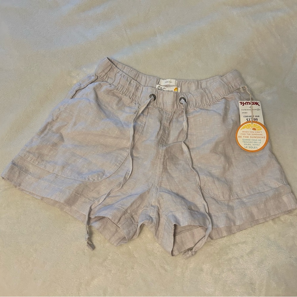 NWT 100% linen shorts C&C California